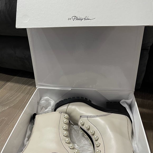 - 3:1 Phillip Lim Hayett pearls lug sole zipper boot with pearls. Sz 38 - Picture 6 of 10